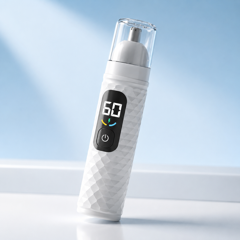 Premium Rechargeable Electric Nose Hair Trimmer with LED Digital Display (IPX6 Waterproof)